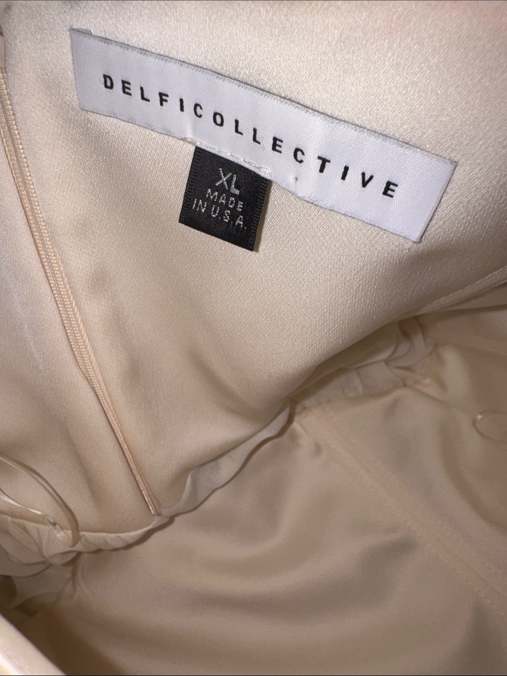 NEW Delfi Collective Lourdes strapless cream gown XL - Picture 7 of 9